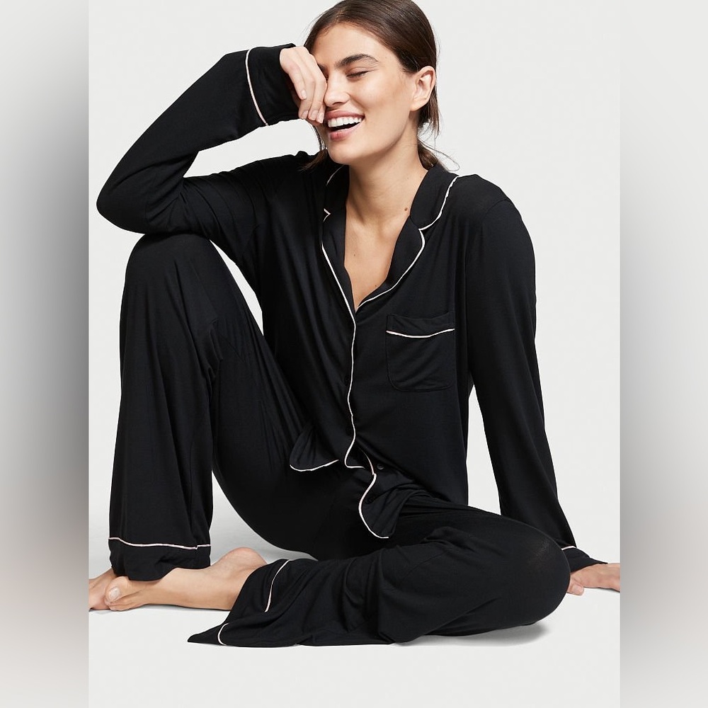 NWT GREEN Victoria Secret Modal Long PJ Set XL